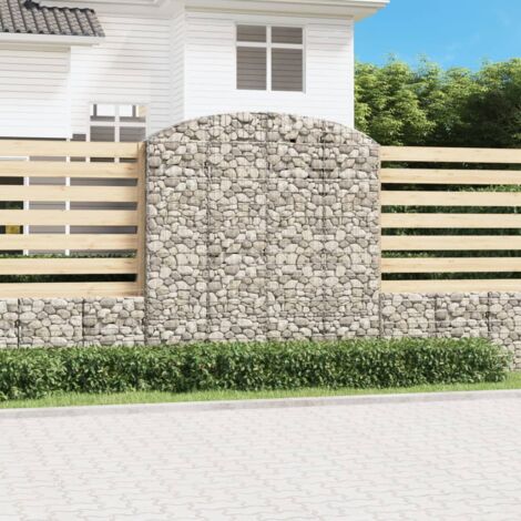 Panier de gabions arqué 200x50x200/220 cm Fer galvanisé vidaXL (1/5)