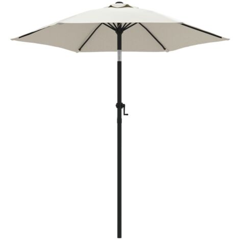 vidaXL Parasol Blanc sable 200x224 cm Aluminium (1/9)