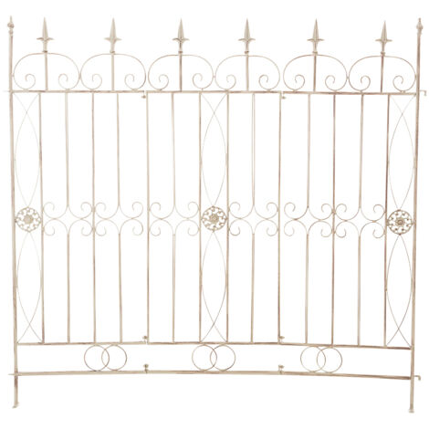CLP – Clôture de jardin en métal 115 cm – Vernis résistant aux intempéries – Détachable selon besoins – Pour délimitation espaces extérieurs