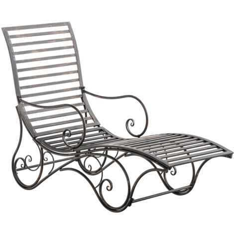 CLP – Chaise longue chilienne en fer – Design antique – Surface de couchage 58 x 190 cm – Capacité 150 kg – Poids 15 kg (1/5)