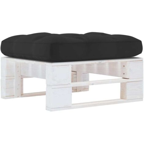 Pouf palette de jardin Bois de pin imprégné de blanc vidaXL (1/5)