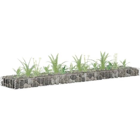 Vidaxl – Lit surélevé à gabion en acier galvanisé 180x30x10 cm – Résistant aux intempéries – Grande capacité de charge – Assemblage requis