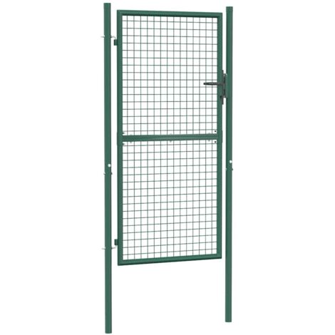 Vidaxl – Portail de clôture acier 100x175 cm vert – Charnières robustes – Acier enduit de poudre – Verrouillable avec 3 clés incluses - vidaXL741253