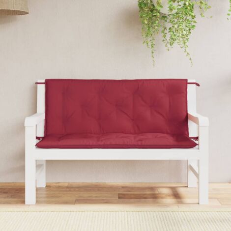 Coussins de banc de jardin lot de 2 rouge bordeaux tissu Oxford vidaXL
