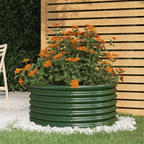 Jardinière de jardin Acier galvanisé 80x80x36 cm Vert vidaXL