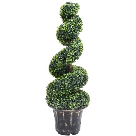 Plante de buis artificiel en spirale avec pot Vert 100 cm vidaXL