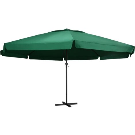 Parasol de jardin avec mât en aluminium 600 cm vert vidaXL (1/5)