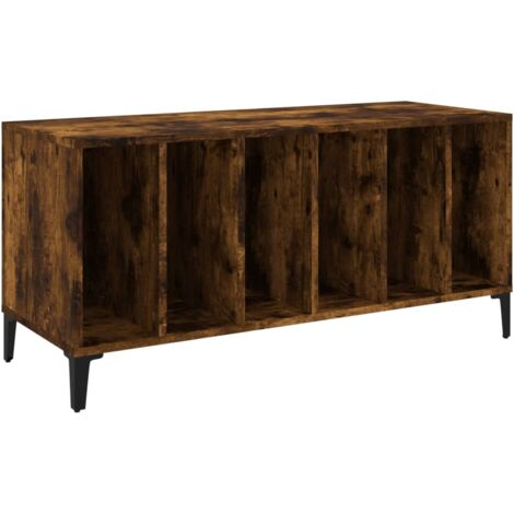 vidaXL Armoire à disques chêne fumé 100x38x48 cm bois d'ingénierie