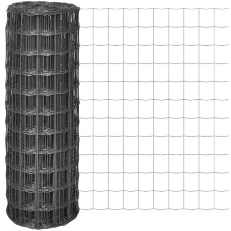 vidaXL Euro Fence Steel 25x1 m Grey
