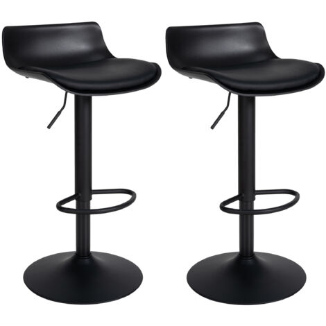 Ensemble de 2 tabourets de bar Aveiro en noir comme (1/5)