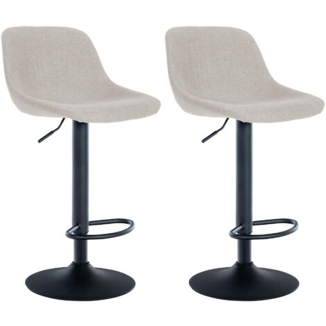 Lot de 2 tabourets de bar Loft Crème Tissu (1/5)