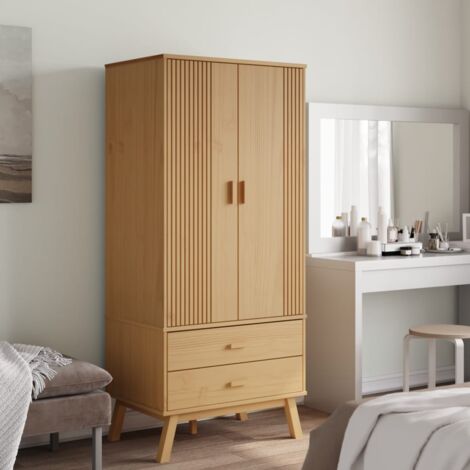 Garde-robe OLDEN marron 76,5x53x172 cm bois massif de pin