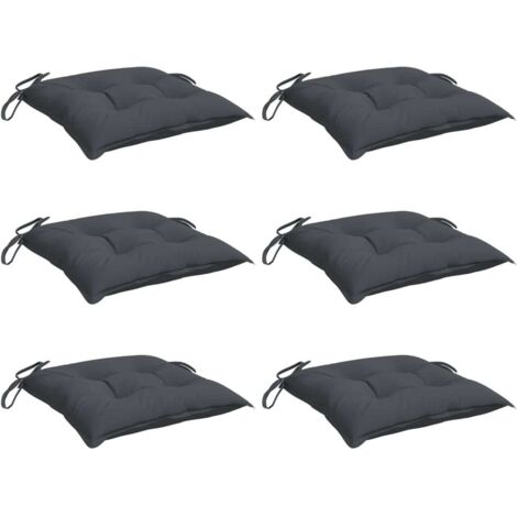 Coussins de chaise lot de 6 anthracite 40x40x7 cm vidaXL
