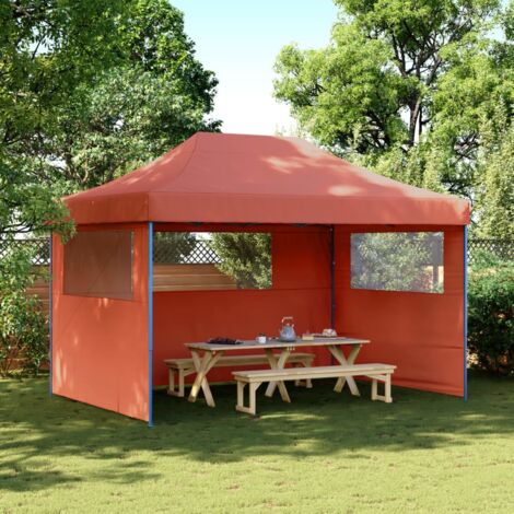 Tente de réception pliable escamotable avec 3 parois latérales vidaXL