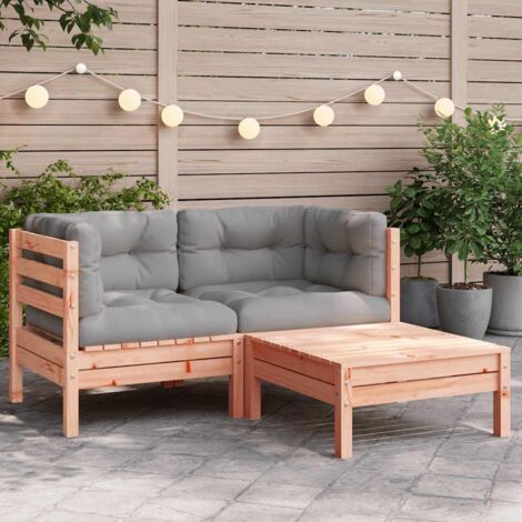 Canapé de jardin avec coussins et repose-pied 2 places vidaXL