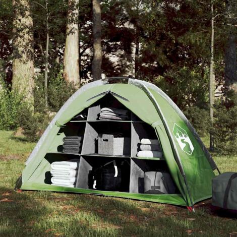 vidaXL Storage Tent 9 Compartments Green Waterproof (1/5)