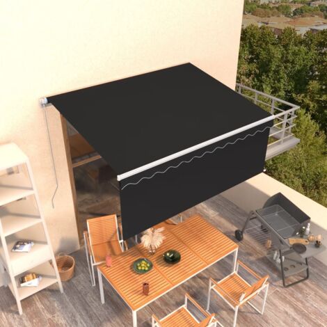vidaXL Manual Retractable Awning with Blind 3.5x2.5m Anthracite (1/6)
