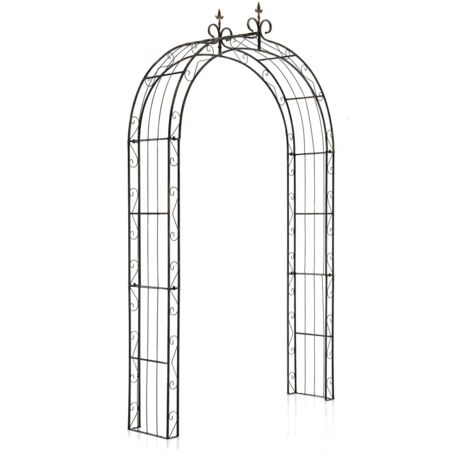 CLP – Arche de jardin en métal 260 cm – Largeur 126 cm – Support pour plantes grimpantes – Design élégant et décoratif