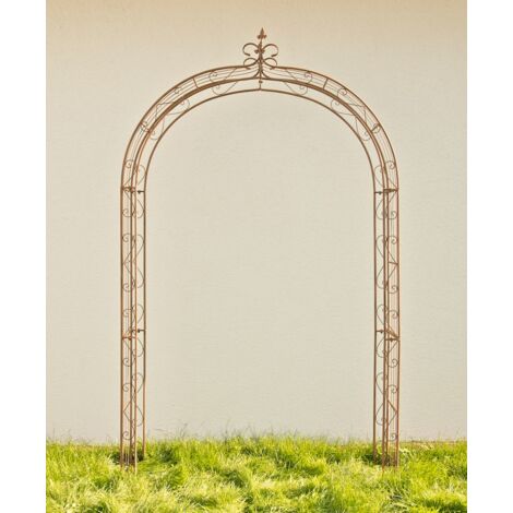CLP – Arche de jardin en métal robuste 260cm – Largeur 148cm – Support pour plantes grimpantes – Installation facile avec fixation au sol