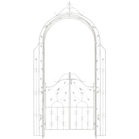 CLP – Arche de jardin avec portillon – Fer forgé solide – Hauteur 235 cm – Largeur 100 cm – Pour plantes grimpantes comme lierres et roses