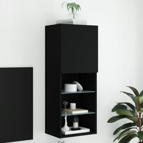 vidaXL TV Cabinet with LED Lights Black 40,5x30x102 cm (1/5)