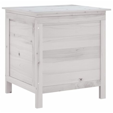 Vidaxl – Coffre de jardin en bois massif de sapin blanc – Dimensions 50 x 49 x 56,5 cm – Aération optimale avec fond à lattes