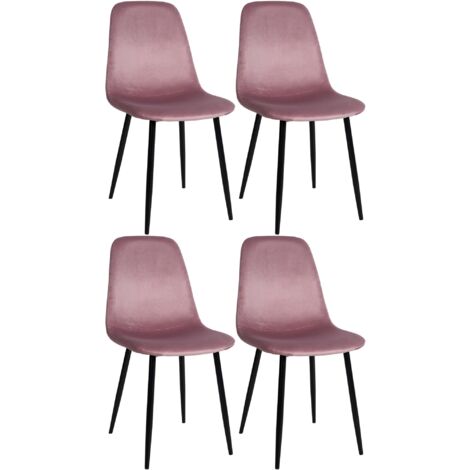 Set 4 chaises de restauration Napier Rosa, velours (1/5)