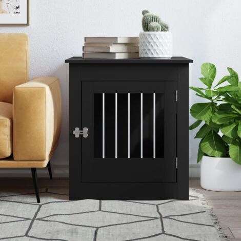 Meuble de cage pour chiens noir 64,5x80x71 cm bois d'ingénierie