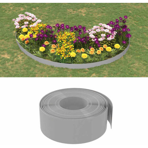 Bordures de jardin 5 pcs gris 10 m 20 cm polyéthylène vidaXL