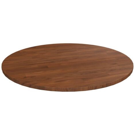 Vidaxl – Dessus de table rond en chêne massif traité – Couleur marron foncé – Diamètre 80cm – Épaisseur 1,5cm – Durable et facile à nettoyer