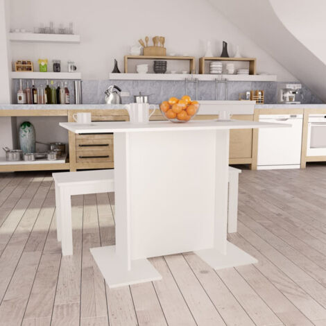 vidaXL Dining Table White 110x60x75 cm Engineered Wood (1/5)