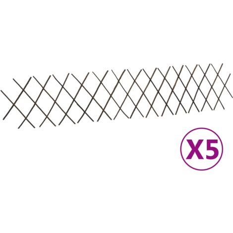 vidaXL Willow Trellis Fences 5 pcs 180x30 cm