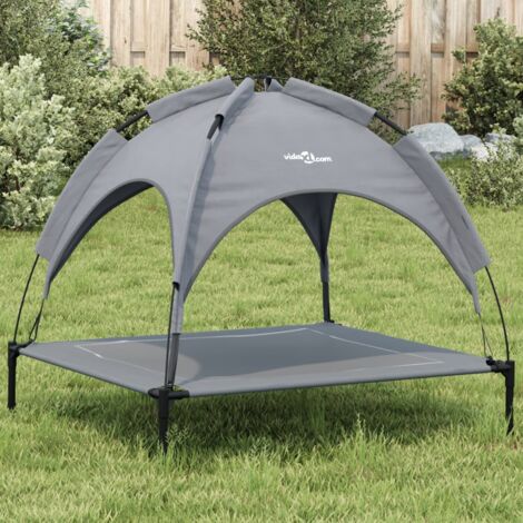 Lit pour chien avec auvent anthracite tissu Oxford et acier vidaXL (1/5)