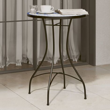 Table de bistro mosaïque bleu et blanc Ø50x70 cm céramique vidaXL