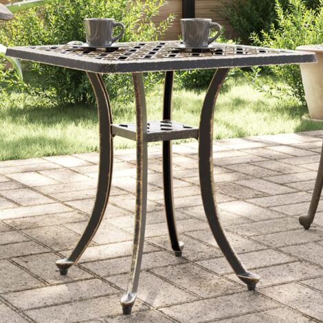 vidaXL Garden Table Bronze 53x53x53 cm Cast Aluminium (1/5)
