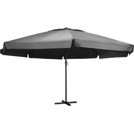vidaXL Garden Parasol with Aluminium Pole 600 cm Anthracite (1/5)