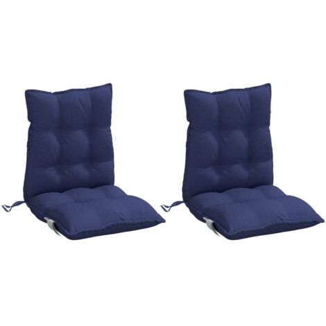 vidaXL Lowback Chair Cushions 2 pcs Navy Blue Oxford Fabric