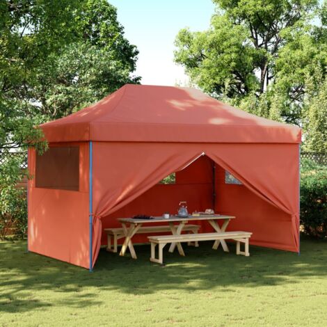Tente de réception pliable escamotable avec 4 parois latérales vidaXL