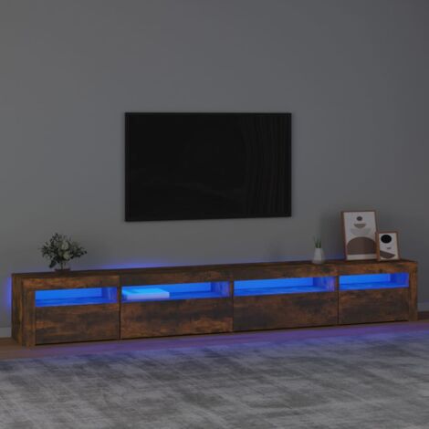 vidaXL TV Cabinet with LED Lights Smoked Oak 270x35x40 cm (1/5)