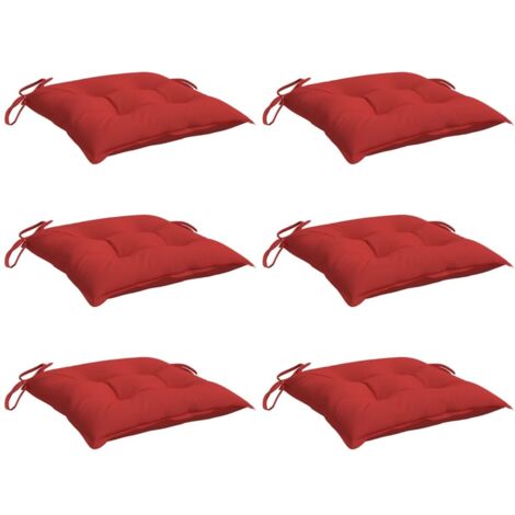 vidaXL Chair Cushions 6 pcs Red 40x40x7 cm Oxford Fabric