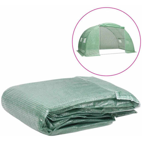 Couverture de remplacement de serre (8 m²) 400x200x200 cm Vert vidaXL (1/5)
