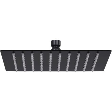 Vidaxl – Pomme de douche pluie carrée 20x20 cm en acier inoxydable noir – 100 buses anti-calcaire – Montage mural ou plafond