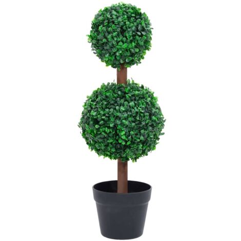 Plante de buis artificiel avec pot Forme de boule Vert 60 cm vidaXL