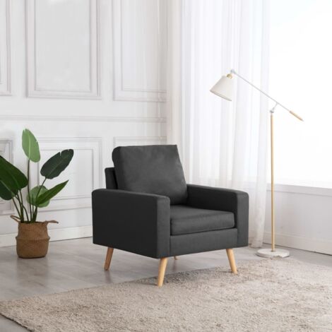Fauteuil Chaise  Fauteuil Design  Fauteuil Relax Gris foncé Tissu vidaXL