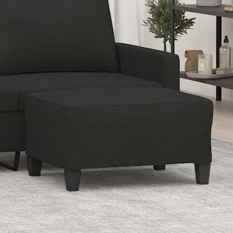 Vidaxl – Repose-pied noir 70x55x41 cm en tissu polyester – Mousse confortable – Design compact pour espaces réduits