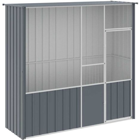 Cage à oiseaux anthracite 215x78x200 cm acier galvanisé