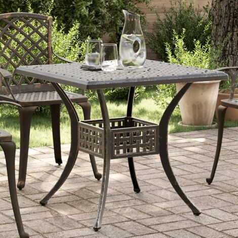 vidaXL Garden Table Bronze 80x80x75 cm Cast Aluminium (1/5)