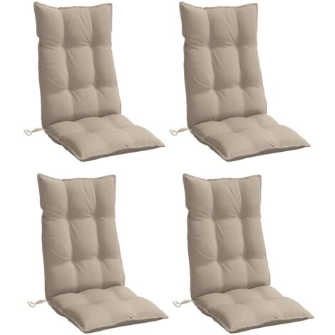 vidaXL Highback Chair Cushions 4 pcs Taupe Oxford Fabric