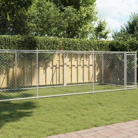 Vidaxl – Cage pour chien 8x2x1,5 m – Acier galvanisé – Enclos sécurisé avec porte – Pour chiens de grande taille