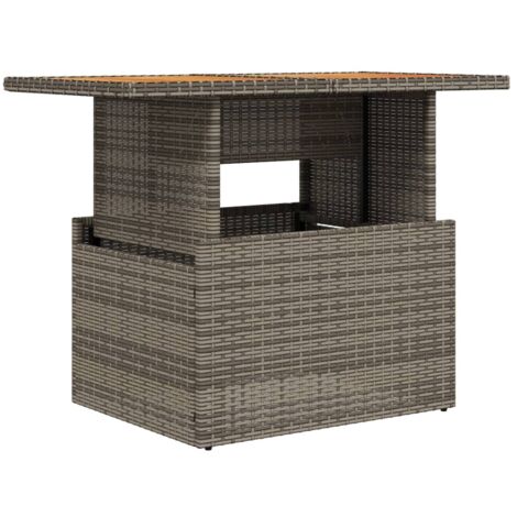 Vidaxl – Table de jardin 100x55x73 cm – Résine tressée et bois d'acacia – Résistante aux UV – Pieds réglables pour stabilité